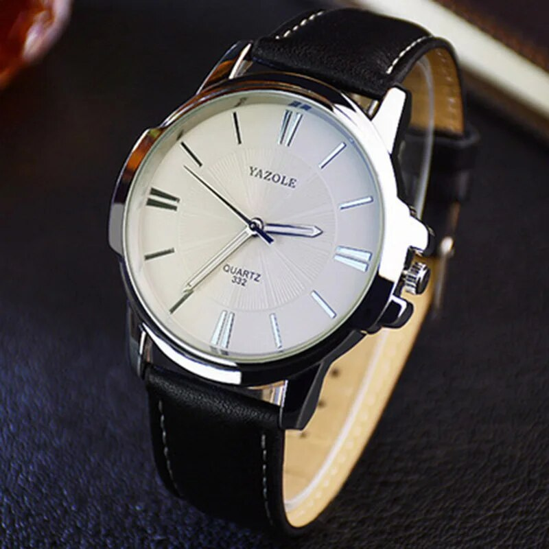 Luxury Blue Glass Leather Watch™ - Olsen & Olsen