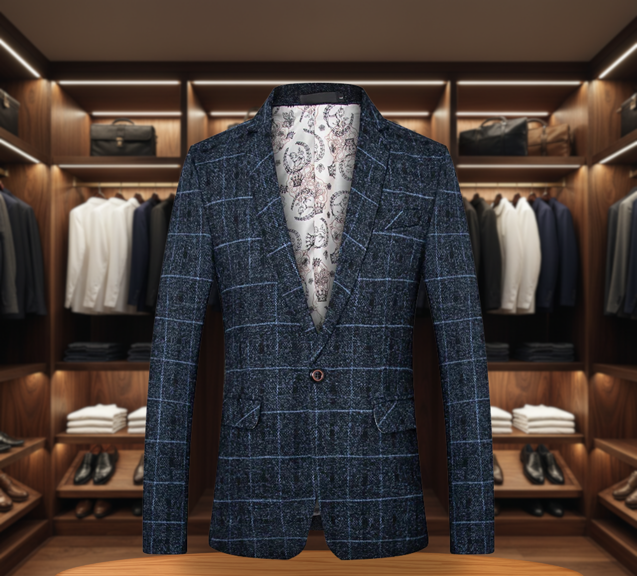 Stylish Checkered Blazer for Men | Custom Made