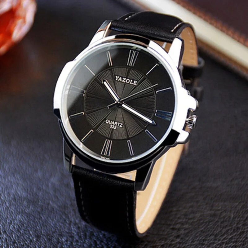 Luxury Blue Glass Leather Watch™ - Olsen & Olsen