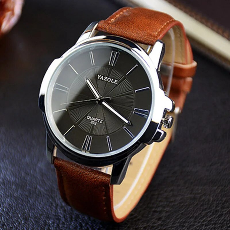 Luxury Blue Glass Leather Watch™ - Olsen & Olsen
