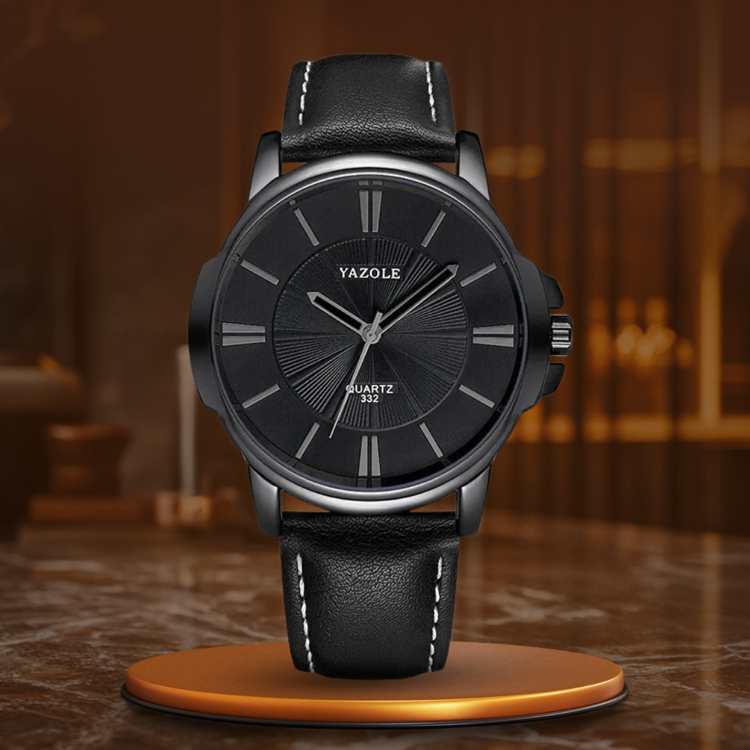 Luxury Blue Glass Leather Watch™ - Olsen & Olsen