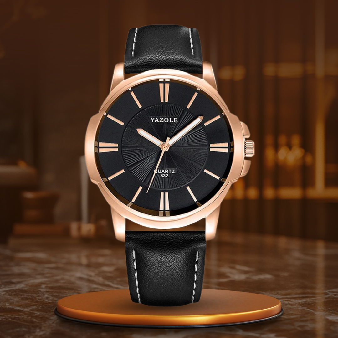 Luxury Blue Glass Leather Watch™ - Olsen & Olsen