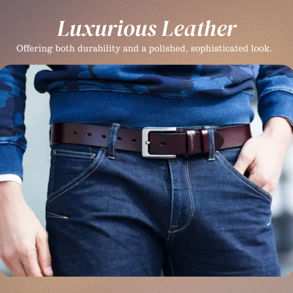 Noah | Vintage Belt with Square Buckle