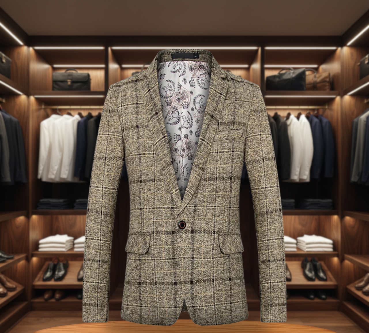 Stylish Checkered Blazer for Men | Custom Made