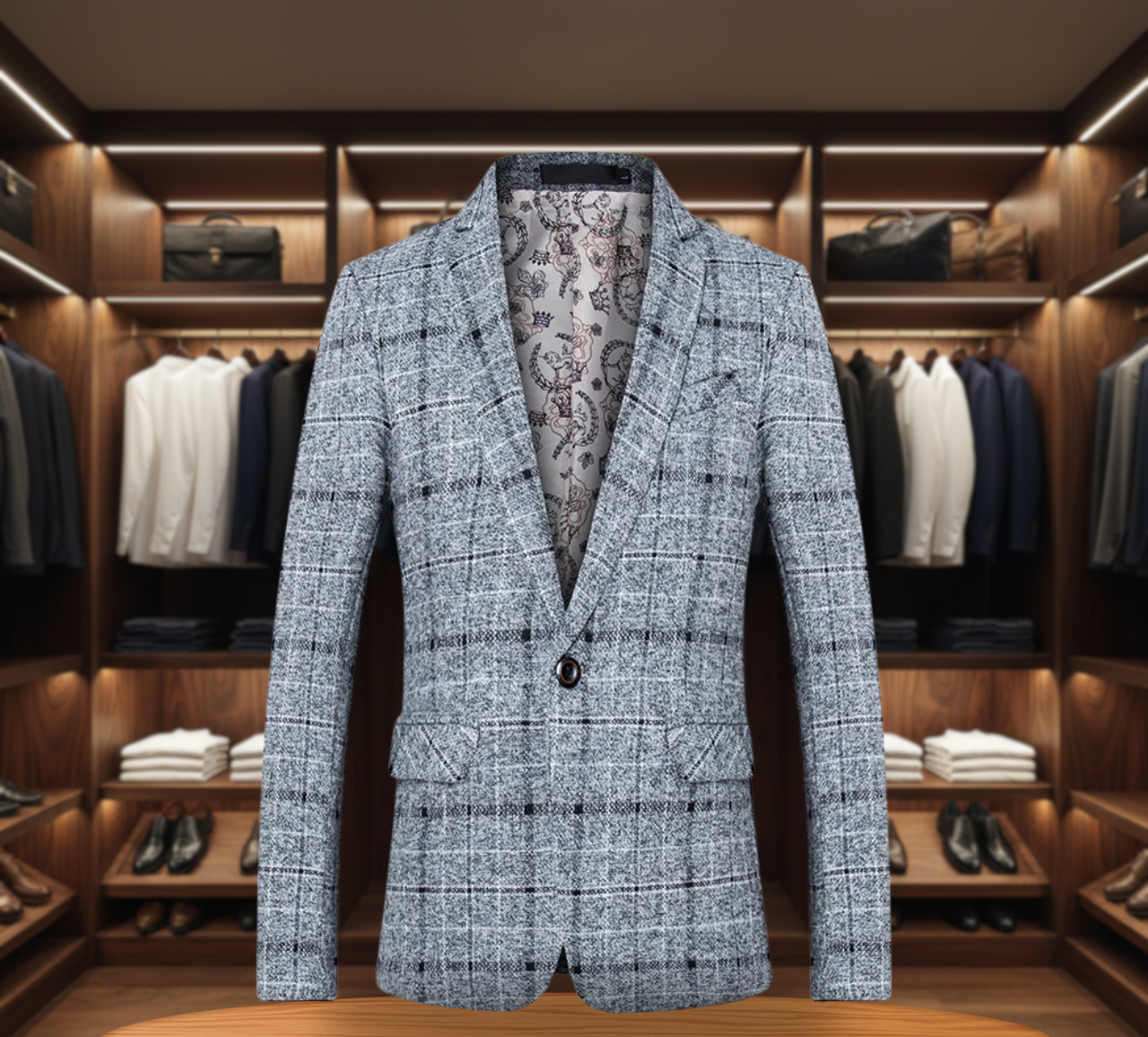 Stylish Checkered Blazer for Men | Custom Made