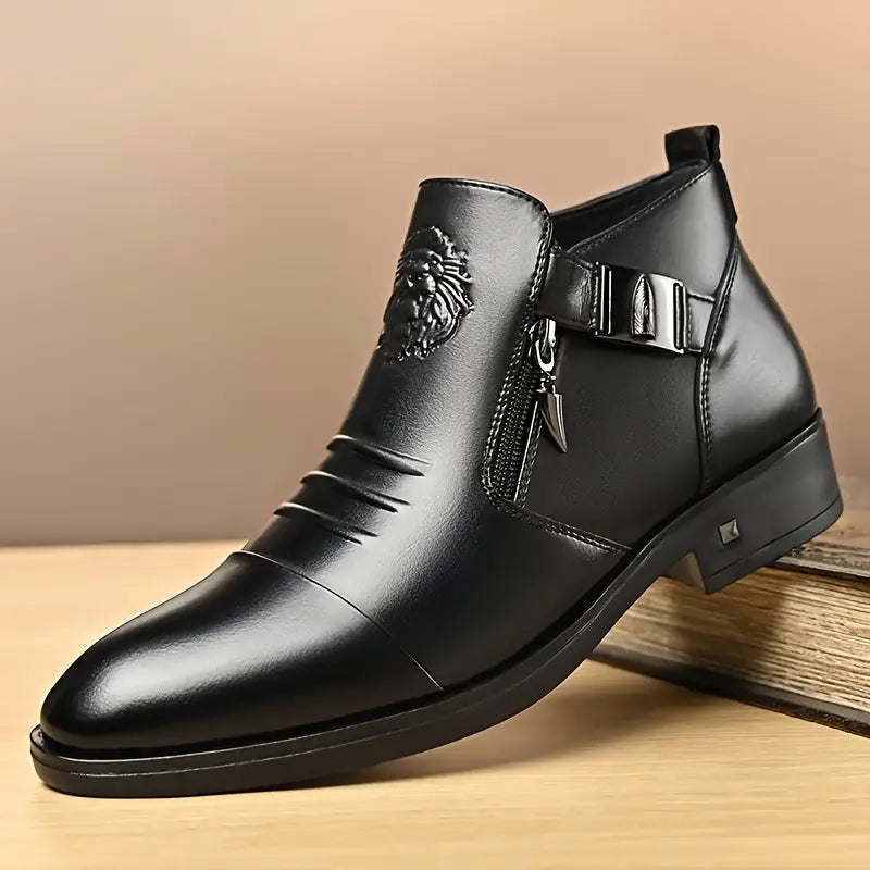 Black Leather Ankle Boots Alex with Side Zip for a Bold and Sophisticated Look